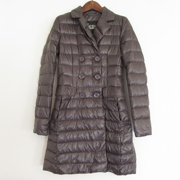 wxc ヘルノ Herno コート ダウンコート 38 襟付き ダブルボタン ロゴ