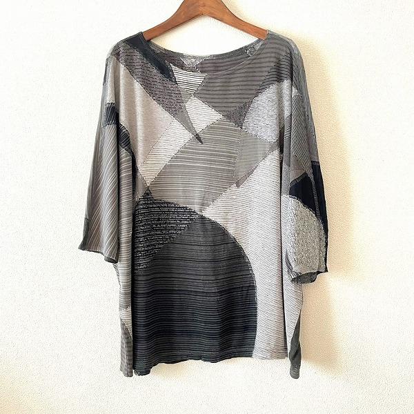 snc ヨーガンレール JURGENLEHL カットソー チュニック M 黒 グレー 麻