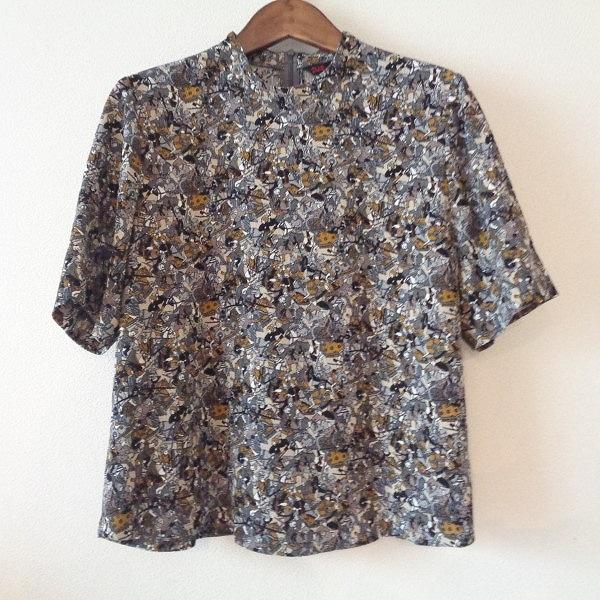 #snc シセンドウ 詩仙堂 ヒトシタムラ カットソー マルチ ベージュ グレー 黒  ちりめん バックジップ 総柄 半袖 レディース [870064]