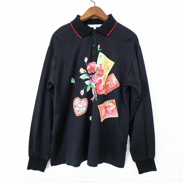 LEONARD SPORT #anc レオナールスポーツ カットソー M 黒 マルチ 花柄