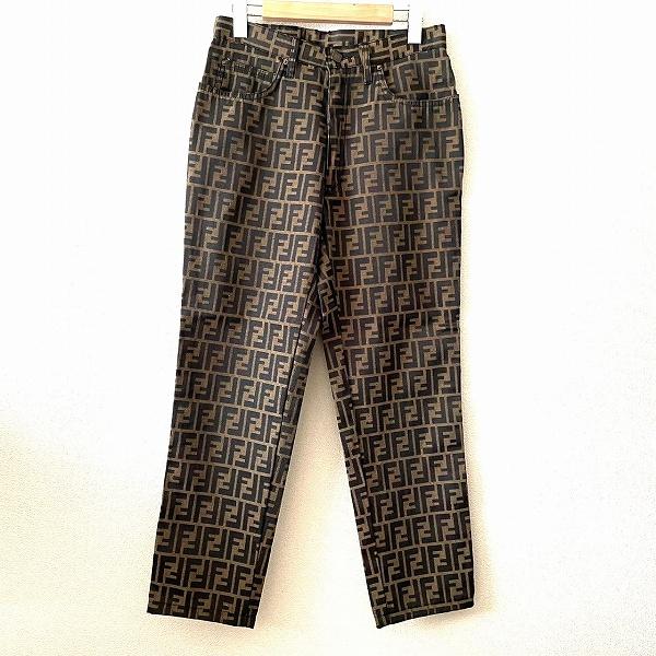 FENDI（フェンディ） #anc パンツ 44 茶 こげ茶 ズッカ柄 イタリア製