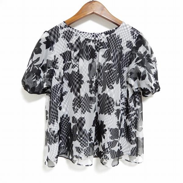 snc トゥービーシック TO BE CHIC シャツ ブラウス 40 黒 白 半袖 