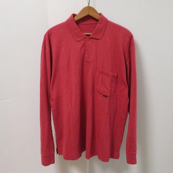 #anc パパス Papas ポロシャツ L 赤系 長袖 ロゴ シンプル メンズ [888267]