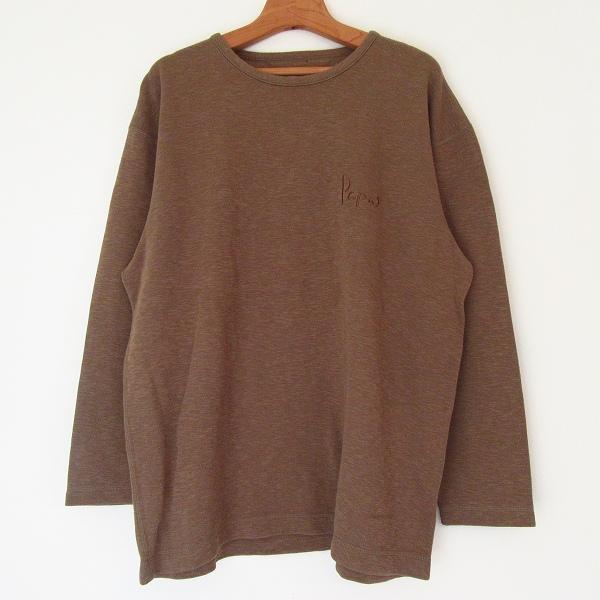 papas ニット PAPAS #anc パパス Papas ニット・セーター L 茶系 ロゴ刺繍
