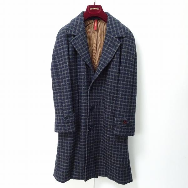 wnc エルネスト ERNESTO コート チェスターコート 44 紺 グレー