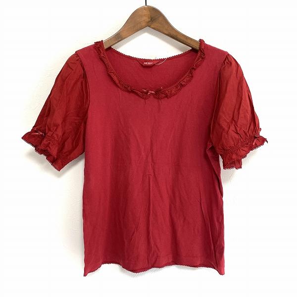 snc ピンクハウス PINKHOUSE カットソー L 赤 バルーン袖 半袖 snc ピンクハウス PINKHOUSE カットソー L 赤 バルーン袖 半袖