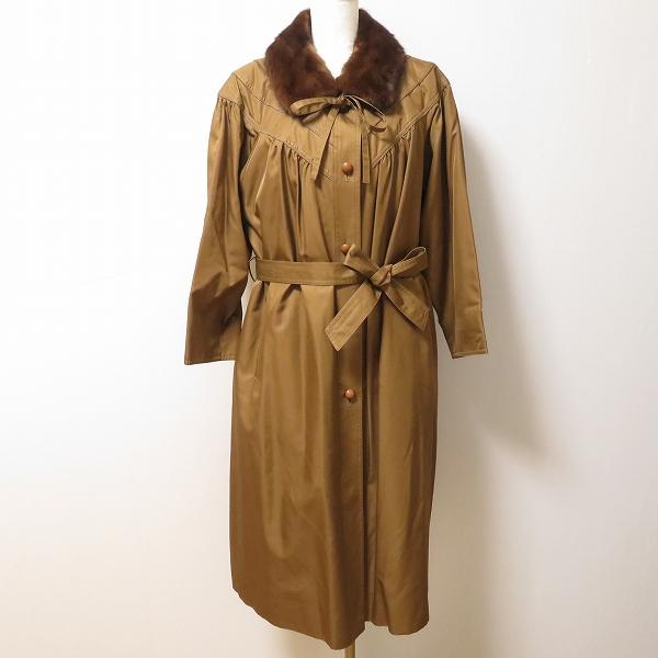Leilian #wnc レリアン コート ステンカラーコート 11 茶 シルク 