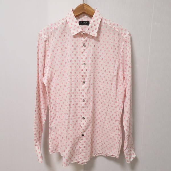 EPOCA #anc エポカ ウォモ UOMO 長袖シャツ 48 ピンク系 赤 総柄 刺繍 