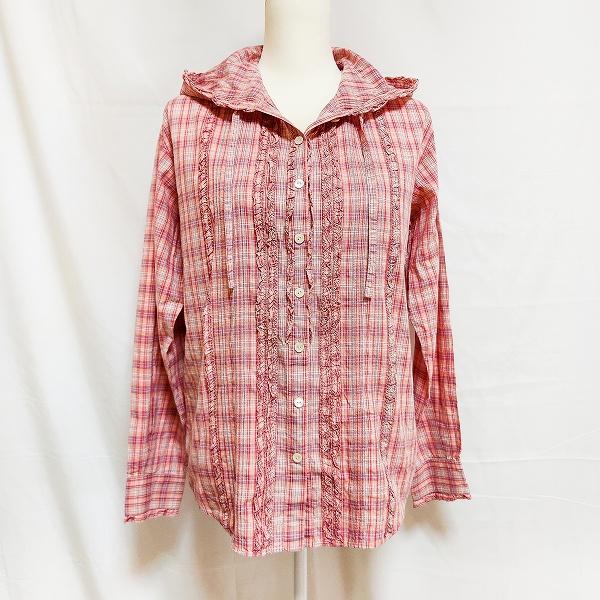 PINK HOUSE #anc ピンクハウス PINKHOUSE シャツ ブラウス M 赤 PINK HOUSE #anc ピンクハウス PINKHOUSE シャツ ブラウス M 赤
