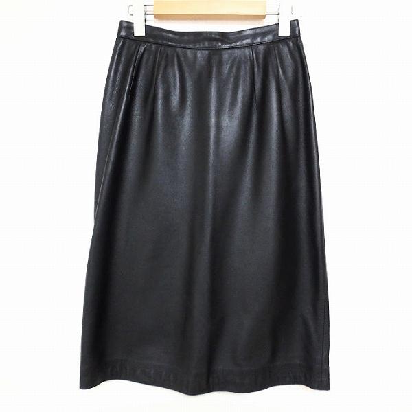 美品 ドゥロワー ショートパンツ 本革 ラムレザー シルク 黒 36