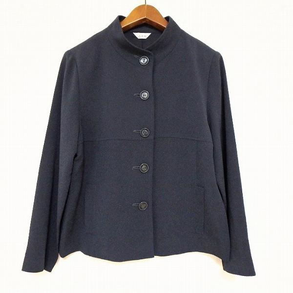 #anc 三年坂 ジャケット M 紺系 ちりめん スタンドカラー レディース [897494]