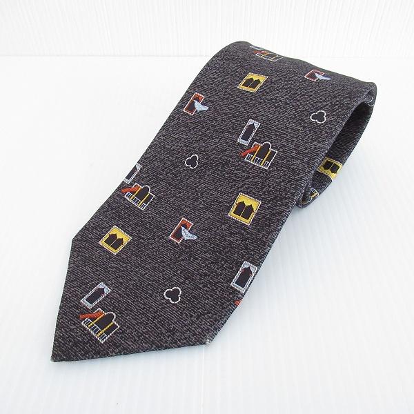 BVLGARI シルク ネクタイ グレー/ブラック BVLGARI #anzt ブルガリ ネクタイ 黒 グレー シルク