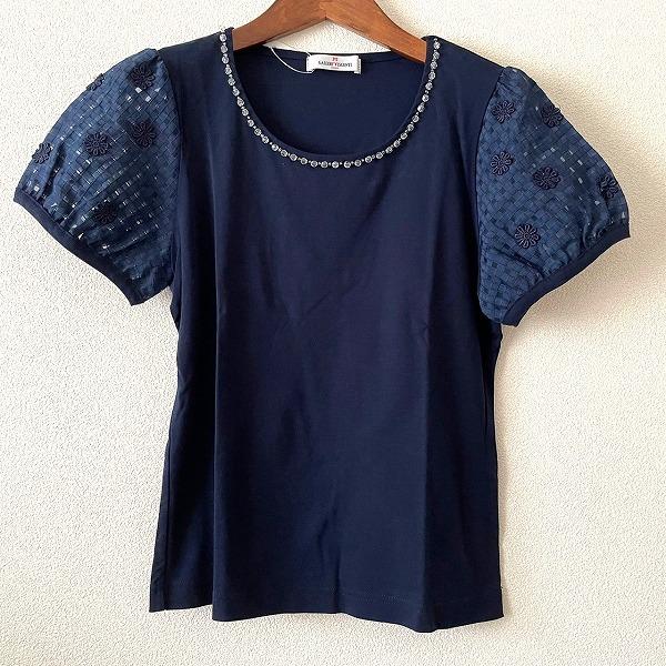 ホットなアイテム、ホットな節約 snc ギャラリービスコンティ 紺 2 カットソー GALLERYVISCONTI シャツ+ブラウス(長袖+七分)