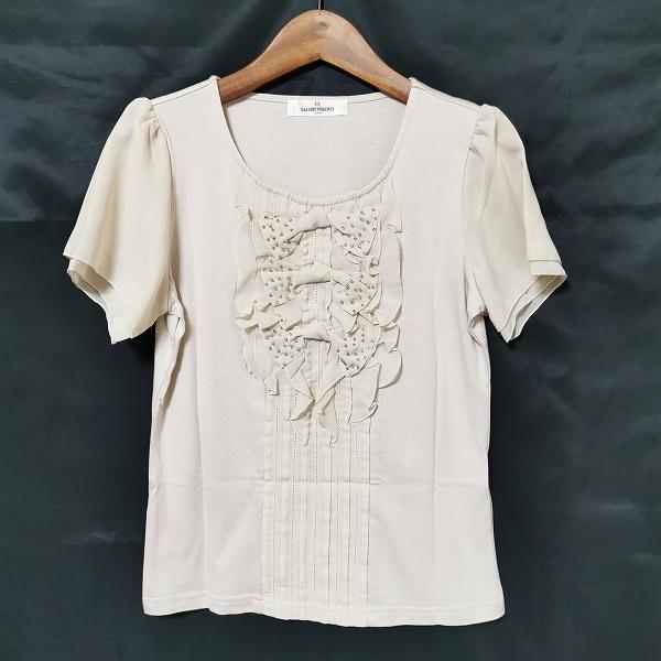 #snc ギャラリービスコンティ GALLERYVISCONTI カットソー 半袖 フレア リボン ビーズ 2 ベージュ系 レディース [900248]