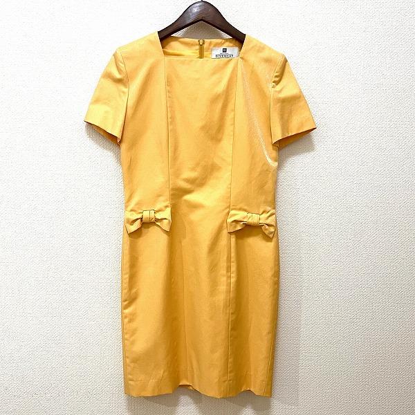 GIVENCHY #snc ジバンシイ ワンピース 40 黄色 半袖 光沢 リボン