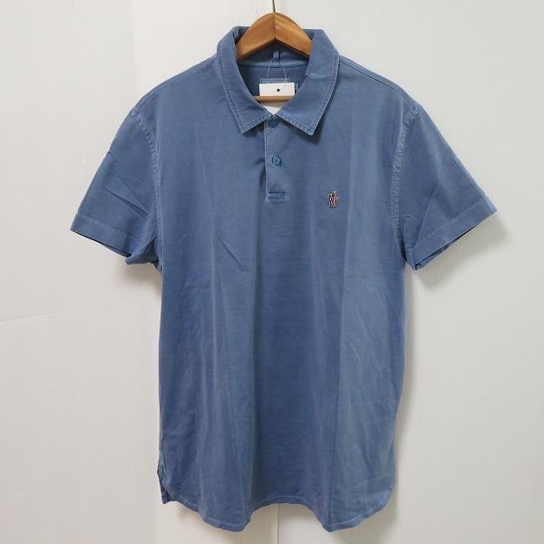 モンクレール　ポロシャツXXL snc モンクレール Moncler ポロシャツ XXL 青系 半袖 ロゴ ワッペン