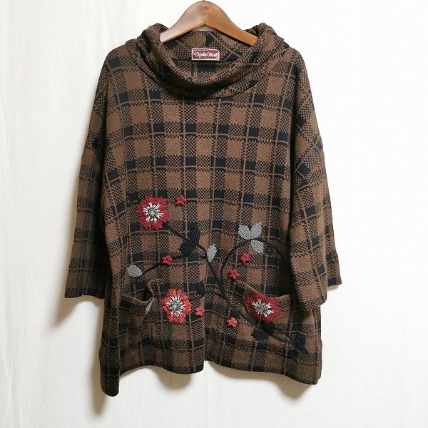 wnc サイトウトヨコ 斉藤都世子 チュニック ニット ドルマン 花 