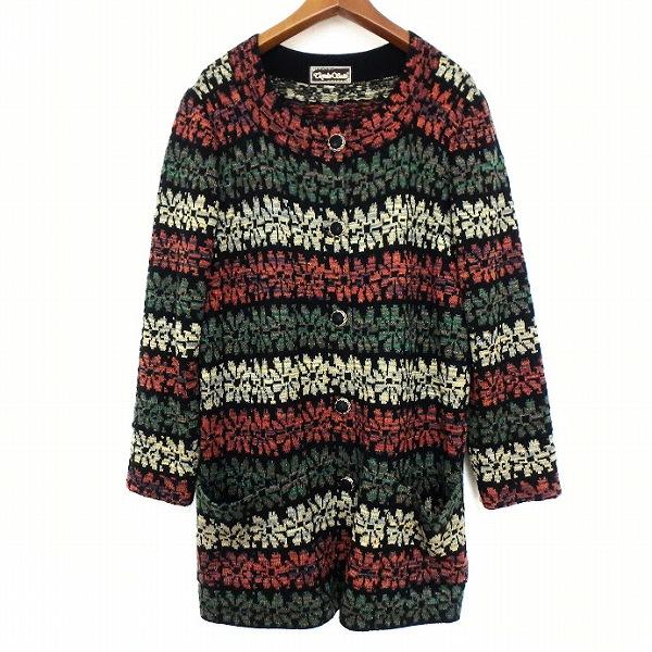 斉藤都世子 #wnc サイトウトヨコ カーディガン 黒 赤 緑 ニット 柄