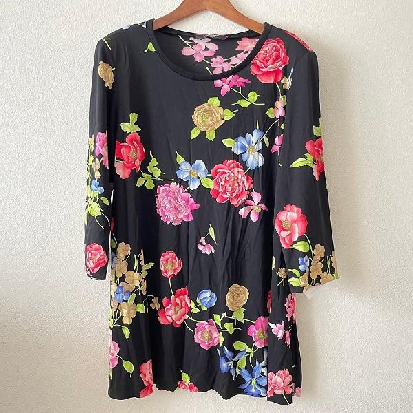 LEONARD FASHION 花柄　タートル　チュニック ワンピース　LL LEONARD FASHION 花柄タートルチュニック ワンピースLL