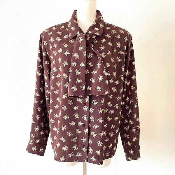 Aquascutum（アクアスキュータム） #anc シャツ・ブラウス 9 こげ茶 花 
