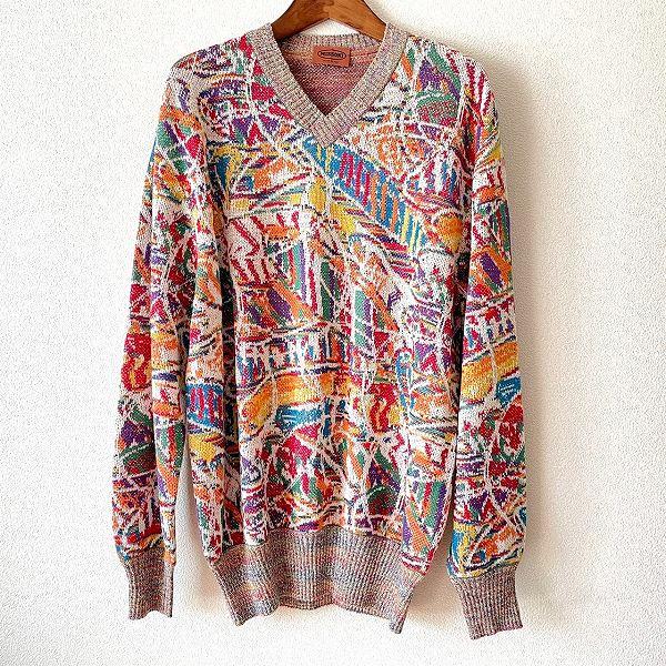 MISSONI #anc ミッソーニ ニット・セーター 48 マルチ Vネック MISSONI #anc ミッソーニ ニット・セーター 48 マルチ Vネック