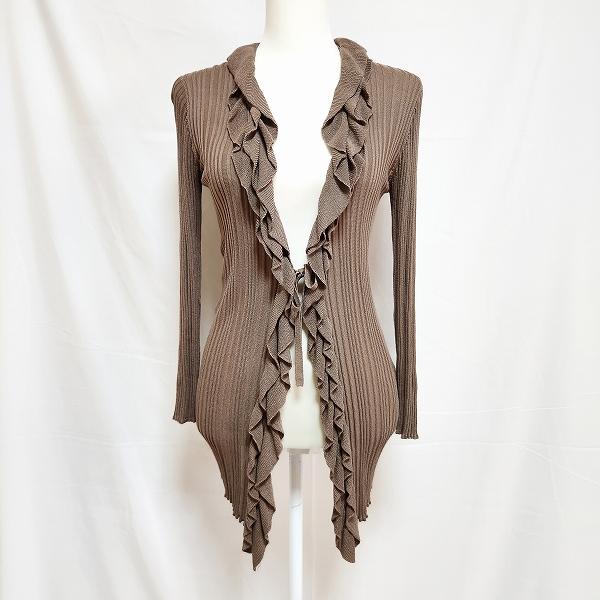 YUKI TORII #anc ユキトリイ YUKITORII カーディガン 38 茶系 フリル  