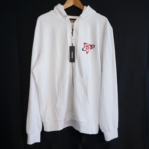 anc ディーゼル DIESEL パーカー 3XL 白 フード フルジップ プリント 
