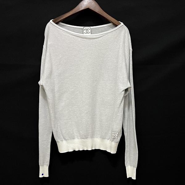 シャネル　CHANEL ニット　カットソー　ココマーク CHANEL（シャネル） #anc ニット・セーター 38 グレー系 白 ココマーク