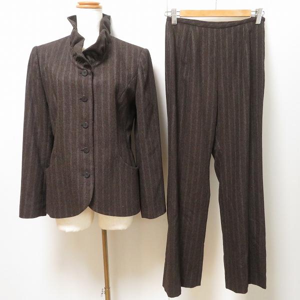 wnc ハナエモリ HANAEMORI パンツスーツ セットアップ 38 茶系