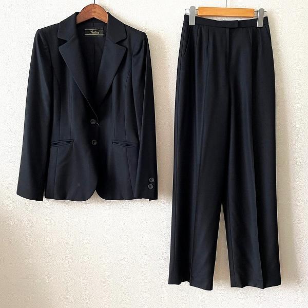 美品 レリアン ロロピアーナ生地 スーツ スカート サイズ11 L ブラック 美品 レリアン ロロピアーナ生地 スーツ スカート サイズ11 L