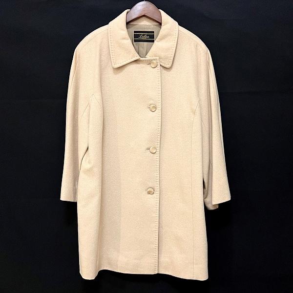 大きいサイズ 美品 レリアン 13+ カシミヤ100% チェスターコート ミドル