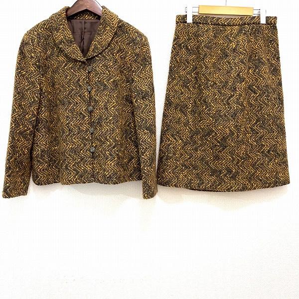 Leilian #wnc レリアン スカートスーツ 11 黄色 茶 緑 セットアップ  