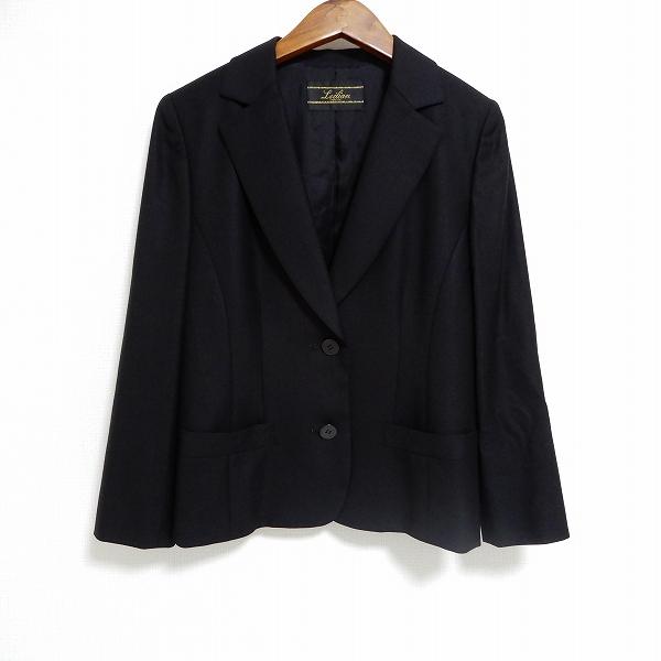 #anc レリアン Leilian ジャケット 7 黒 長袖 ロロピアーナ生地 レディース [915124]