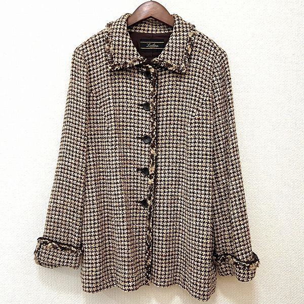 Leilian #wnc レリアン コート 15+ ベージュ 茶 ジャケット