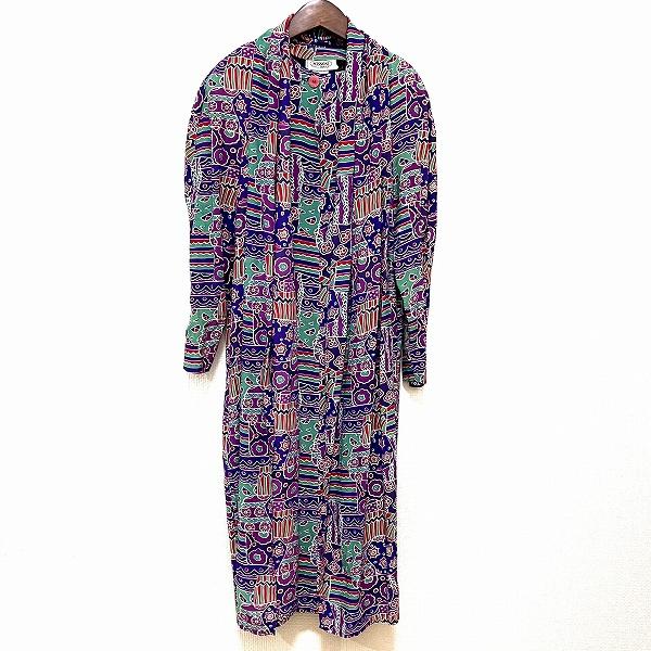 #anc ミッソーニ MISSONI ワンピース 44 マルチ 総柄 重ね着風 ロング シルク混 大きいサイズ レディース [919642]