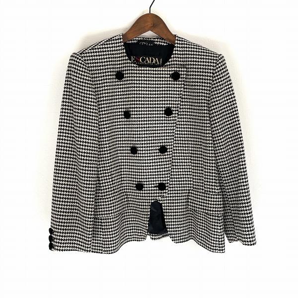 wnc エスカーダ ESCADA ジャケット 38 黒 白系 ヴィンテージ