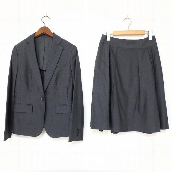 新品未使用タグ付◎NEWYORKER スカートスーツ COOL COMFORT anc ニューヨーカー NEWYORKER スカートスーツ 9AR グレー ツーピース