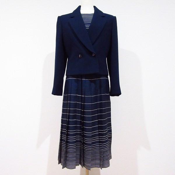 anc 銀座マギー GINZA MAGGY ワンピーススーツ ツーピース 紺 白 青