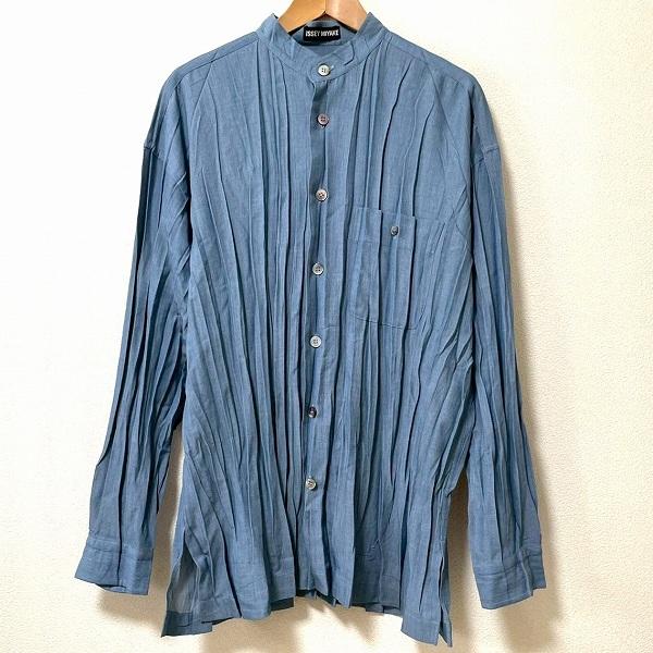 ISSEY MIYAKE（イッセイミヤケ） #axc 長袖シャツ XL 青系 プリーツ