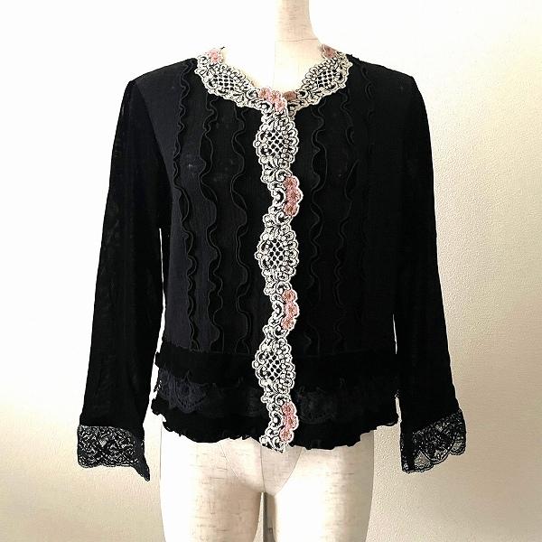 wnc インポートロッサ import Rossa カーディガン 42 黒系 異