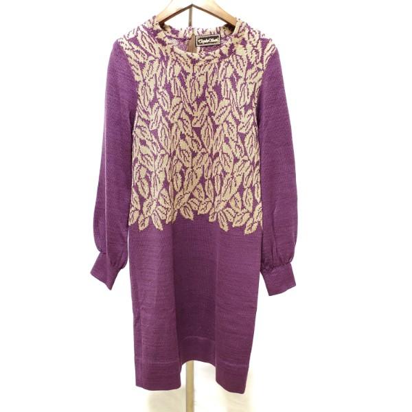 斉藤都世子 #wnc サイトウトヨコ ワンピース 紫 ゴールド ニット ラメ