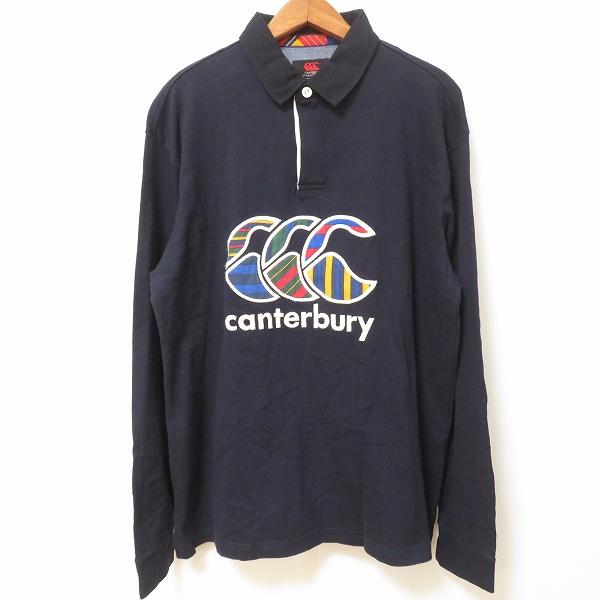 anc カンタベリー CANTERBURY ポロシャツ XL 紺 長袖 ロゴ