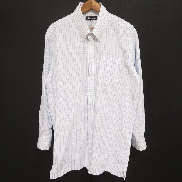 Aquascutum（アクアスキュータム） #anc 長袖シャツ ワイシャツ 白 青 