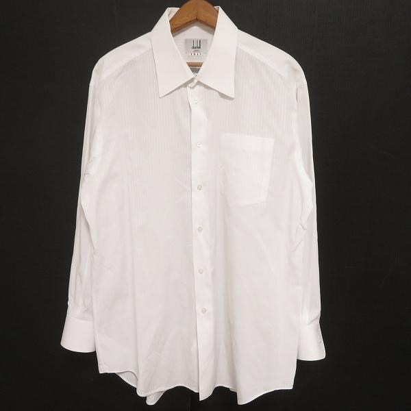 ちゃん　未使用　ダンヒルdunhillワイシャツ生地　2組セット anc ダンヒル Dunhill 長袖シャツ ワイシャツ 白 ビジネス ストライプ