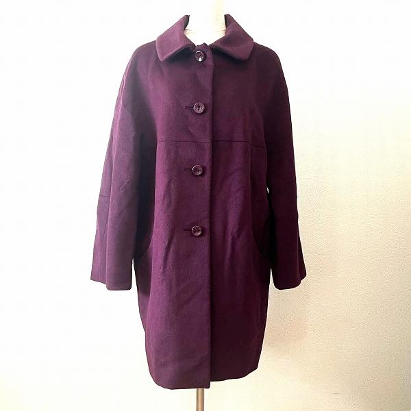 wnc ハナエモリ HANAEMORI コート 38 赤紫 アンゴラ混 シルク混 