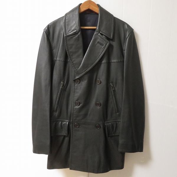 wnc ポールスミス PaulSmith コート M 黒系 羊革 ダブル レザー メンズ