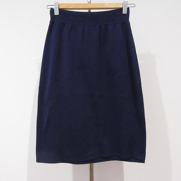 wnc セリーヌ CELINE スカート 42 濃紺 ニット イタリア製 レディース