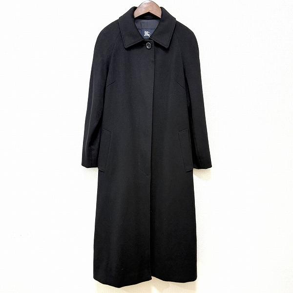 wnc バーバリー BURBERRY コート 7 黒 ステンカラーコート カシミヤ