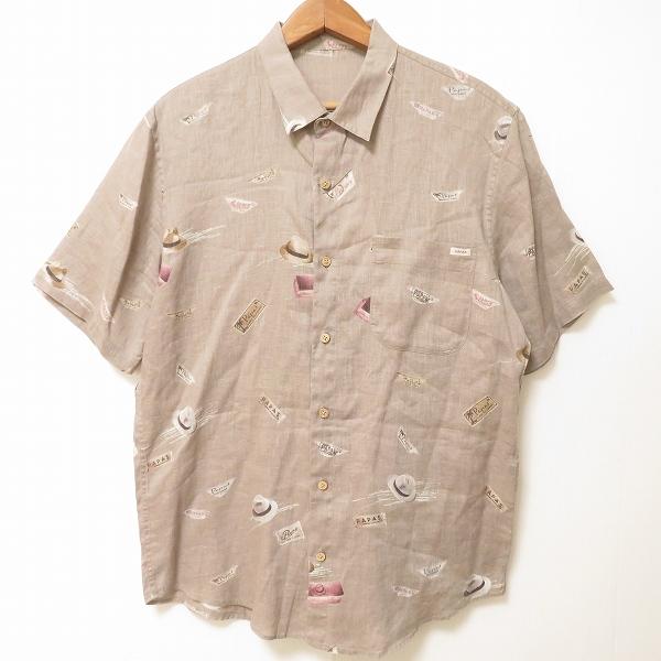 Papas 麻100 半袖 シャツ ホワイト 柄 タグ付き新品 楽天市場