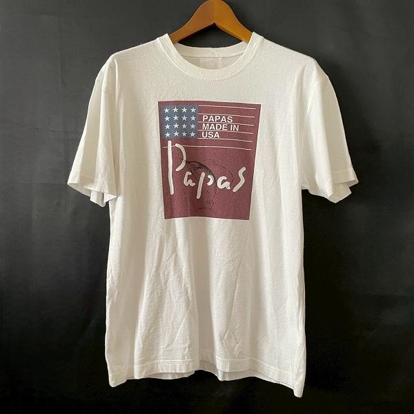 PAPAS（パパス） #snc カットソー M 白 Tシャツ 半袖 プリント ロゴ 魚
